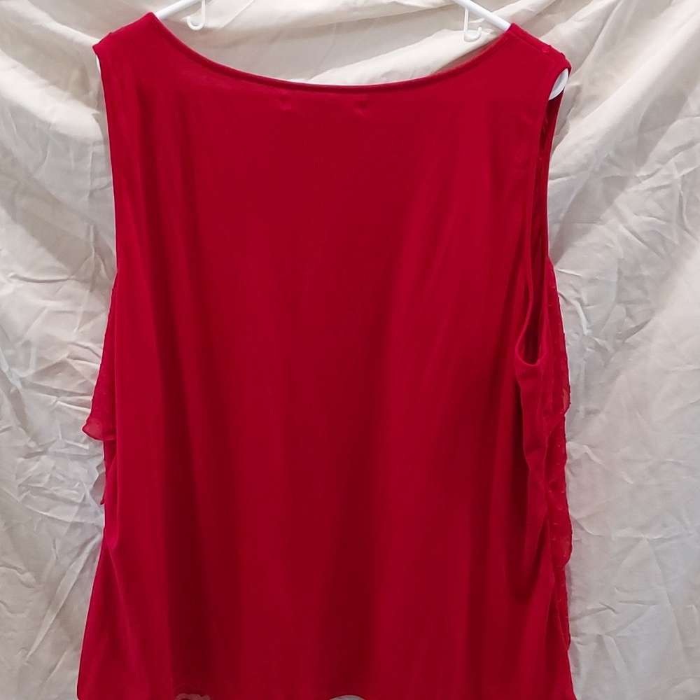 Chic Red Ruffle Blouse - Picture 2 of 4